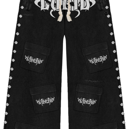 Black Lucid Heavyweight Cargo Sweatpants – 450 GSM